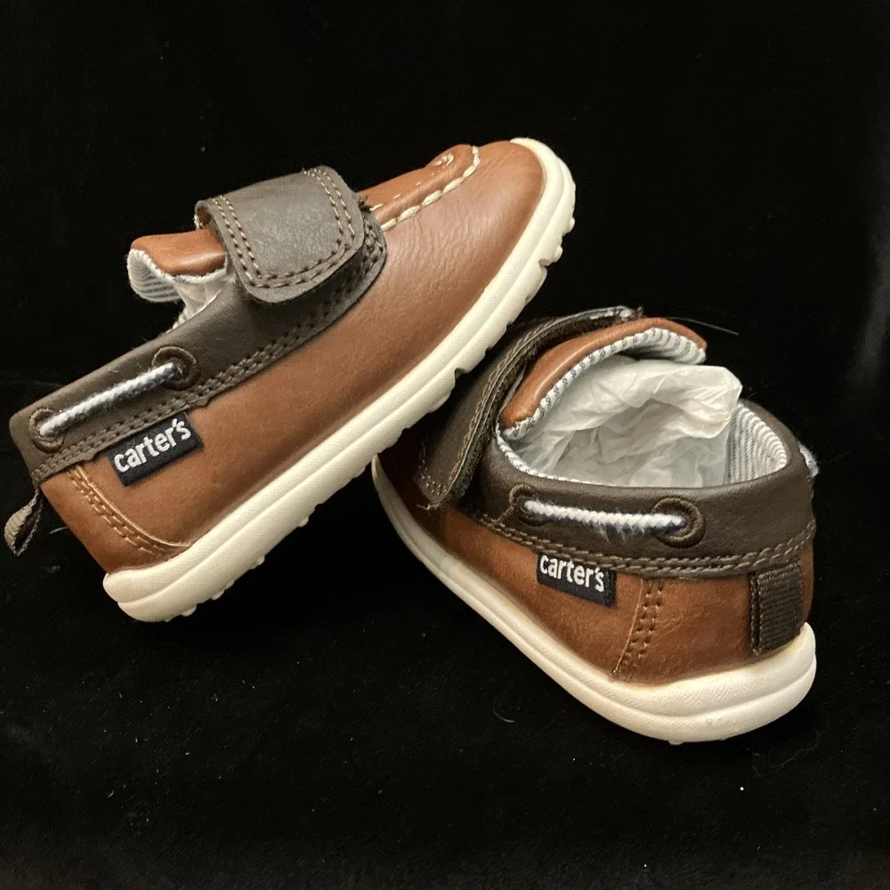 Carters Every Step Jaden Brown Walking Shoes Sz 5 Toddler Sneakers w/ Box